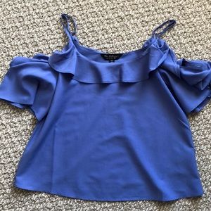 Miss Selfridge Cold Shoulder Ruffle Top
